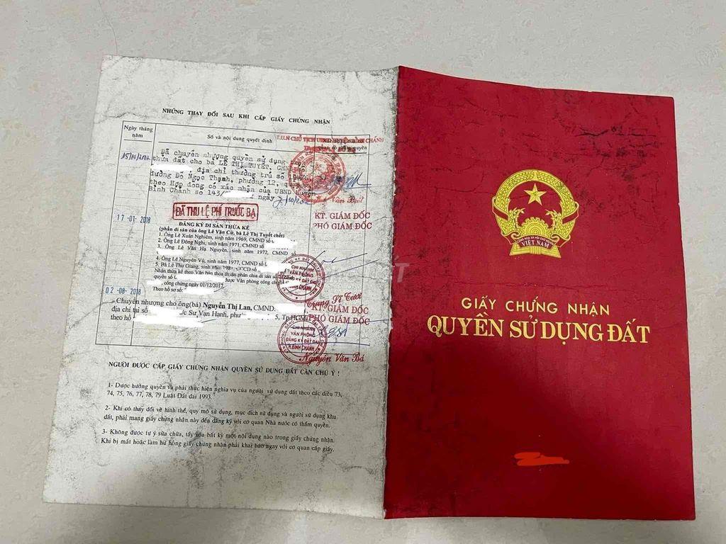 Đất Bán Chính Chủ Đường Võ Hữu Lợi Xã Lê Minh Xuân Bình Chánh TP.HCM