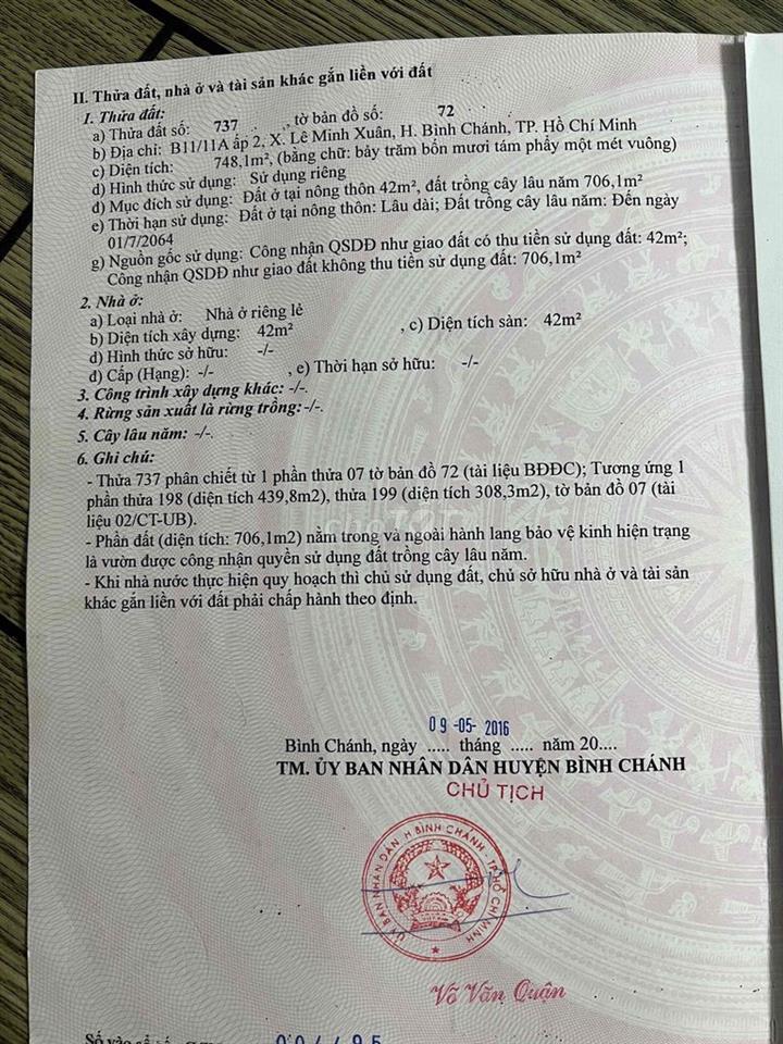 CẦN BÁN GẤP ĐẤT LÊ KINH XUÂN BÌNH CHÁNH