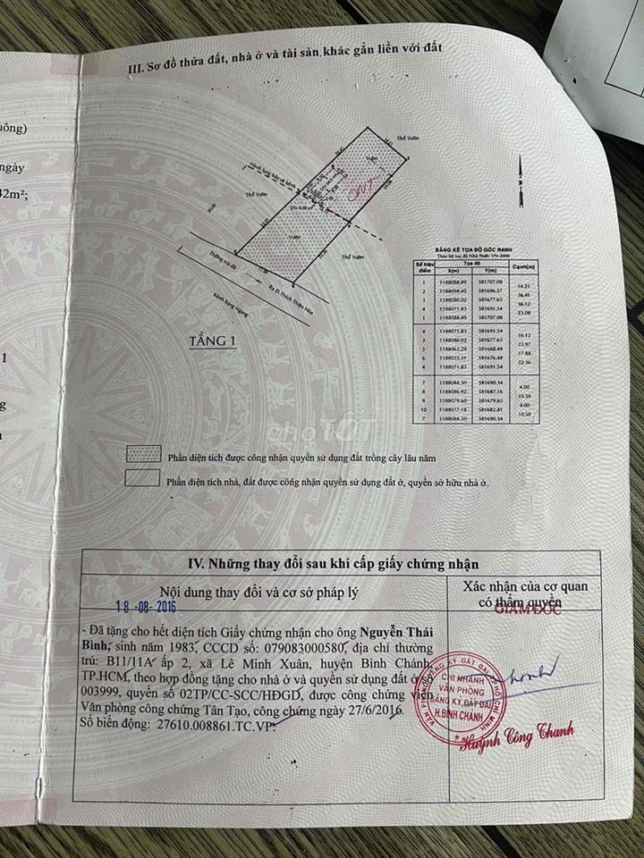 CẦN BÁN GẤP ĐẤT LÊ KINH XUÂN BÌNH CHÁNH