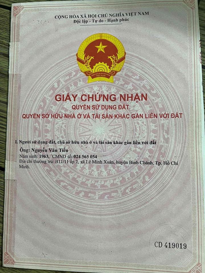 CẦN BÁN GẤP ĐẤT LÊ KINH XUÂN BÌNH CHÁNH
