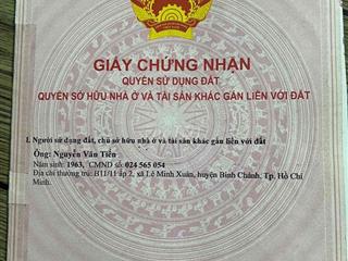 CẦN BÁN GẤP ĐẤT LÊ KINH XUÂN BÌNH CHÁNH