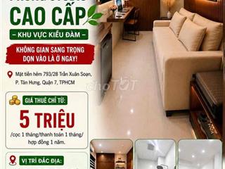 CHO THUÊ PHÒNG STUDIO CAO CẤP – GIÁ 5 TRIỆU/15m2 TẠI KHU KIỀU ĐÀM - Q7