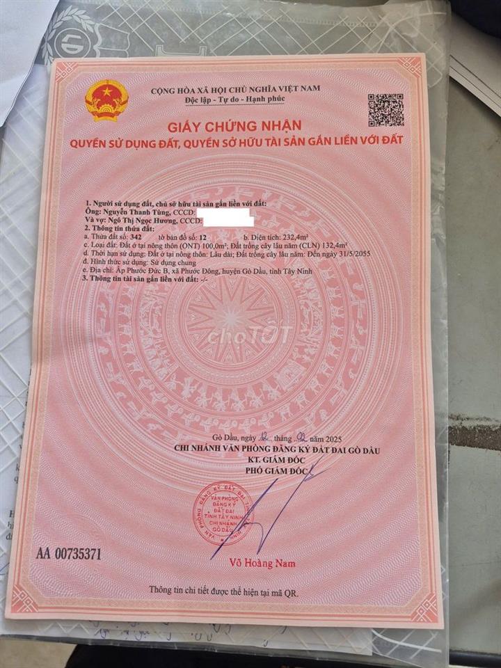 Kẹt tiền Cần Bán Gấp Đất KCN Phước Đông - tiện ở, KD trọ tạo dòng tiền