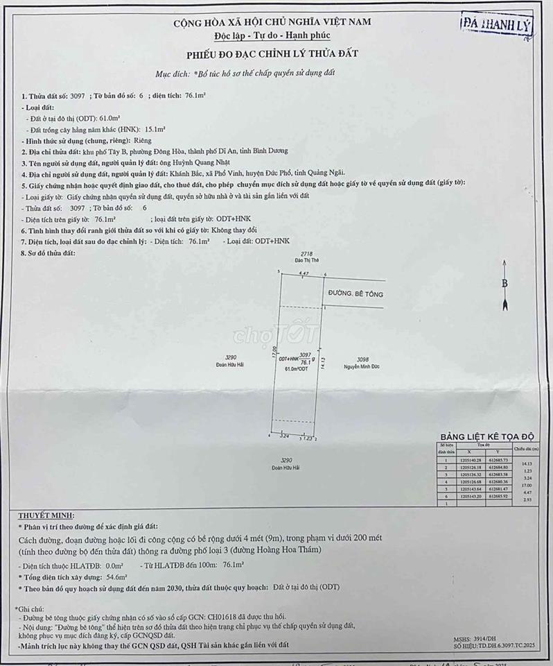 CẦN BÁN NHÀ GẦN SIÊU THỊ GO - CHÍNH CHỦ