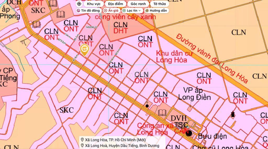 Bán đất thổ cư 181m² mặt tiền đường nhựa xã Long Hoà, Dầu Tiếng (shr)