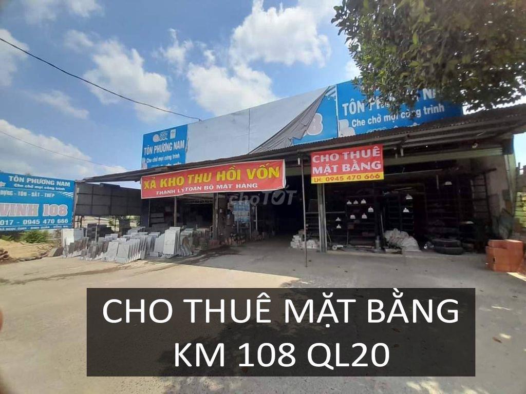 Cho thuê mặt bằng QL20 Km 108 – DT 18x34m – Mặt tiền kinh doanh