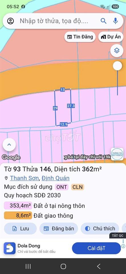 bán đất mặt tiền đường mới.dt761 . có sẵn nhà cấp bốn .đồng hồ điện