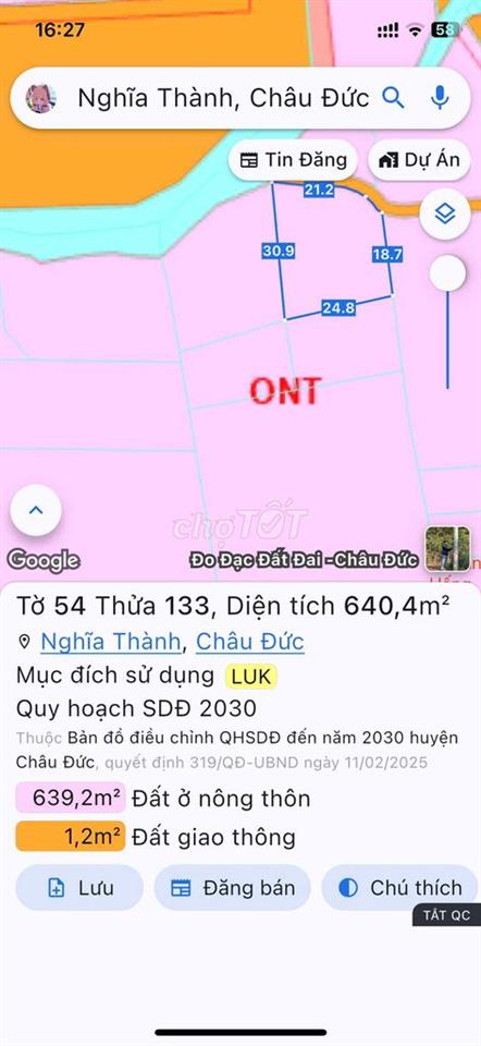 5.377M² – 5 SỔ LIỀN KỀ – SÁT TĐC SONADEZI SUỐI NGHỆ – GẦN KCN CHÂU ĐỨC