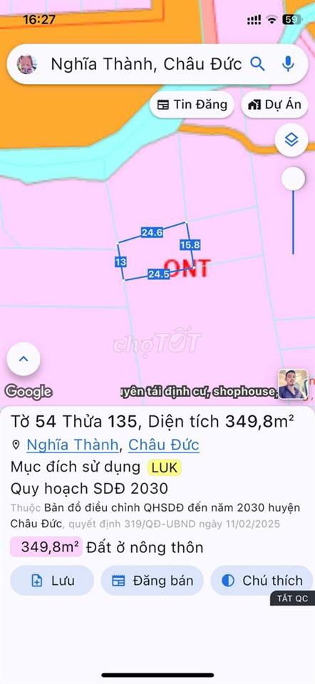 5.377M² – 5 SỔ LIỀN KỀ – SÁT TĐC SONADEZI SUỐI NGHỆ – GẦN KCN CHÂU ĐỨC