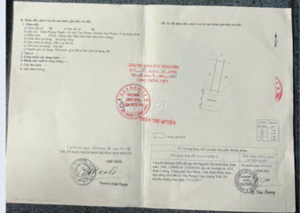 Bán đất chợ Gò (thôn Phong Thạnh, Tuy Phước)