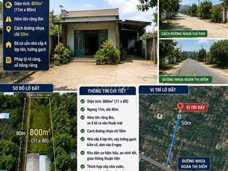 Bán lô đất 800 m2 đã có sẵn nhà kiên cố 100 m2. Vào ở ngay được