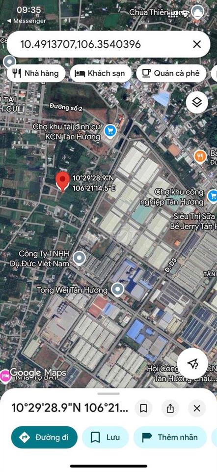 Đất Thổ cư sau Khu Công Nghiệp Tân Hương