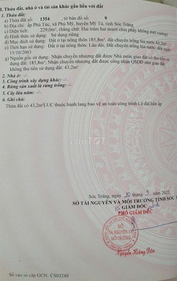 bán đất thổ cư