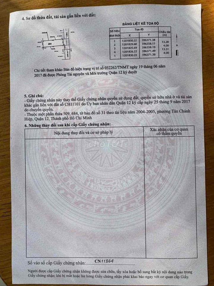 Tôi Chính Chủ Cần Tiền Cho Con Du Học Muốn Bán Lại  Đất Thổ Cư Quận 12