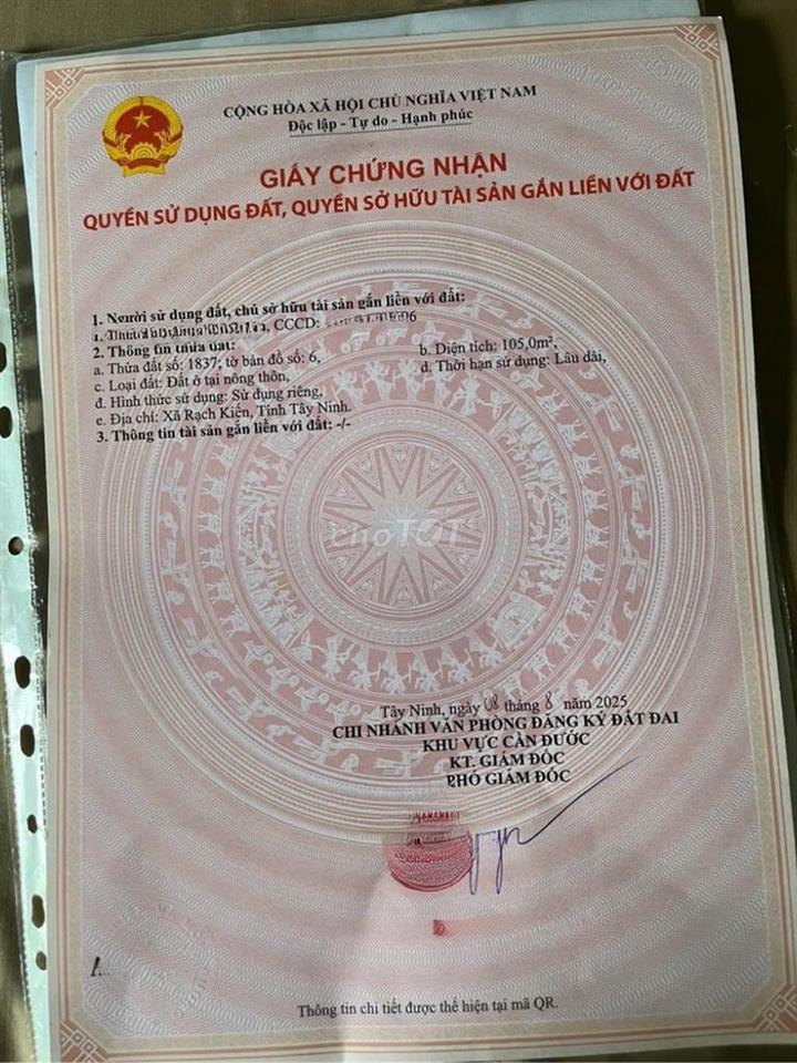 Cần bán gấp đất nền thổ cư chính chủ tại Tây Ninh ( Long An cũ)