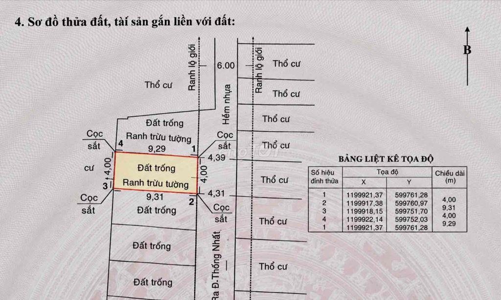 Chính chủ bán lô đất tại 317/18 Thống Nhất, Gò Vấp