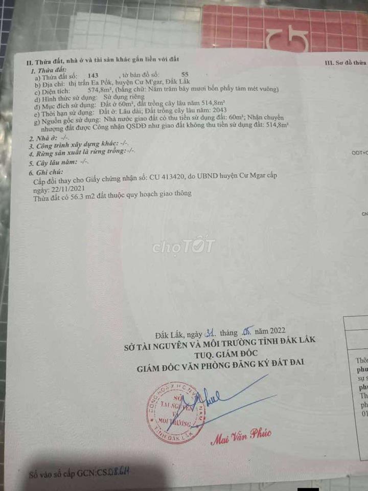 cần bán lô đất 
