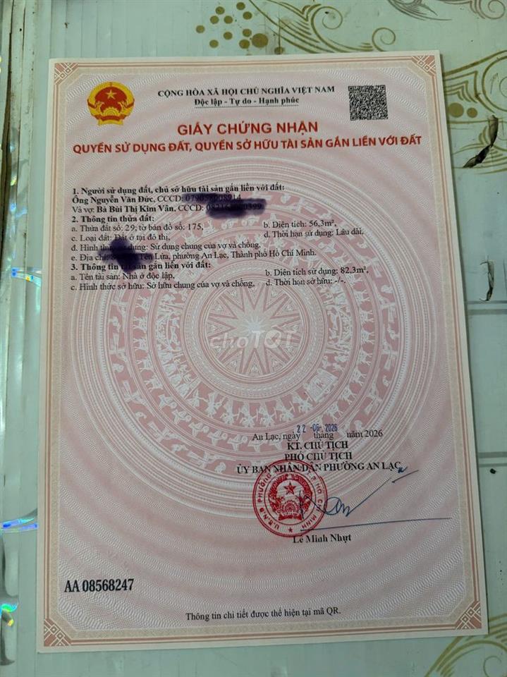 Bán nhà hẻm Tên Lửa Aeon Bình Tân