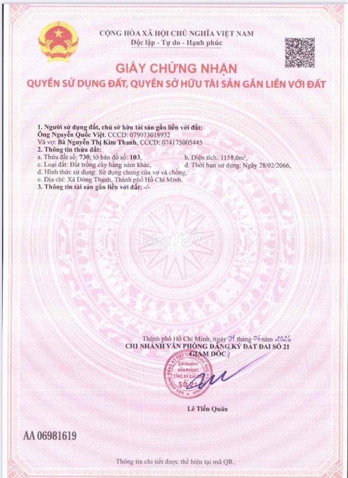 Bán đất Nhị Bình, Hóc Môn