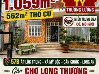 bán nhà đất 2059m2 thổ cư 562m2, tại Xã Mỹ Lộc, H Cần Giuộc, Long An