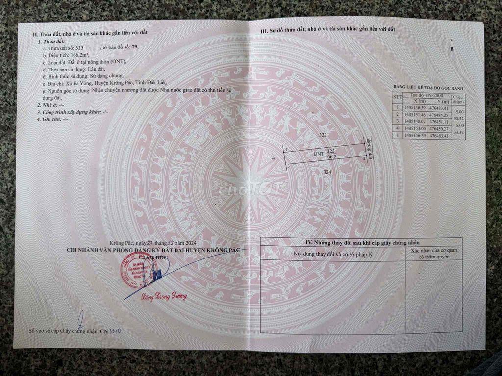 Cần bán lô đất trung tâm Krong Pắc