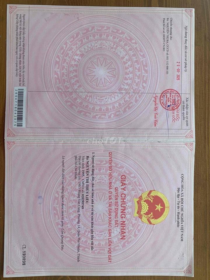 chinh chu ban nha 125/22a  đinh tien hoang p3 binh thanh
