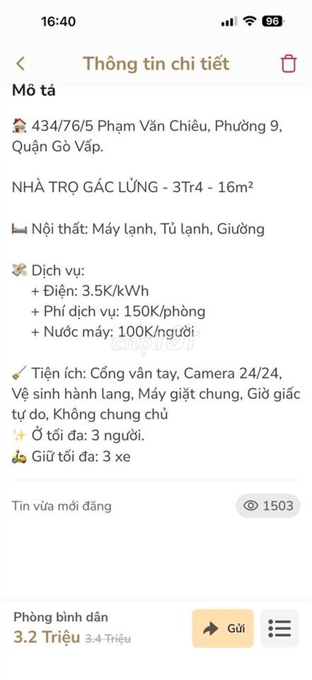 chính chủ cho thuê phòng duplex