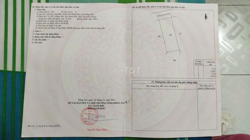 Cần bán nhà mặt tiền đường Trương Định