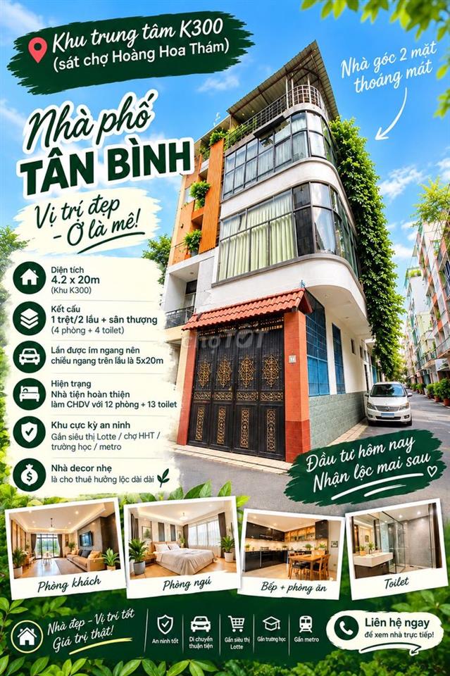 Giá 15Tỷ, Nguyễn Minh Hoàng-K300, HXH 10m 5x20m