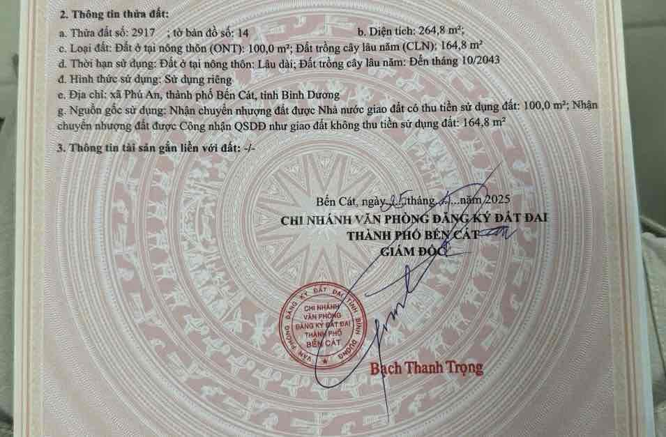 BÁN ĐẤT PHÚ AN MẶT TIỀN ĐƯỜNG NHỰA