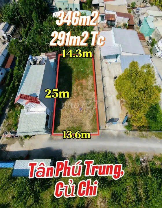 BÁN LÔ GÓC 2 MẶT TIỀN TÂN PHÚ TRUNG, CỦ CHI 347M2 GIÁ CHỈ 650 TRIỆU