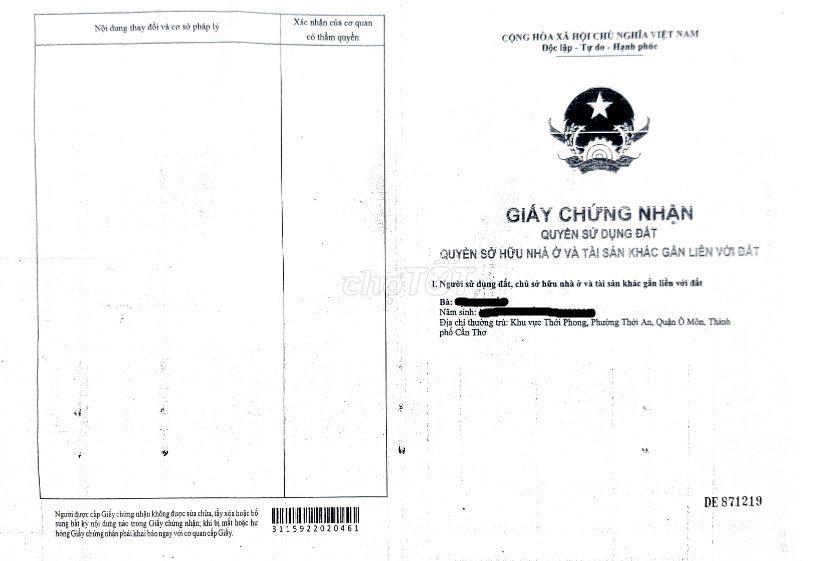 BÁN NỀN MẶT TIỀN LỘ 4M, GẦN CHỢ THỚI AN