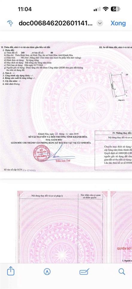 Đất rộng xây nhà vườn, gần bãi tắm Dốc Lết