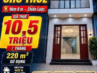 🏠 CHO THUÊ NHÀ ĐẸP – HẺM XE HƠI 8M CHIẾN LƯỢC | 4x22 m