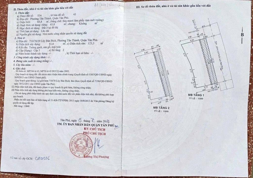🏡 CHO THUÊ NHÀ ĐẸP – GIÁ TỐT TẠI ĐƯỜNG 710/70/29 LŨY BÁN BÍCH
