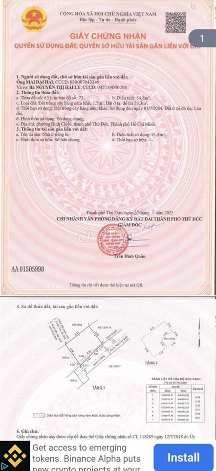Chính chủ cần bán nhà sau chợ đầu mối thủ đức