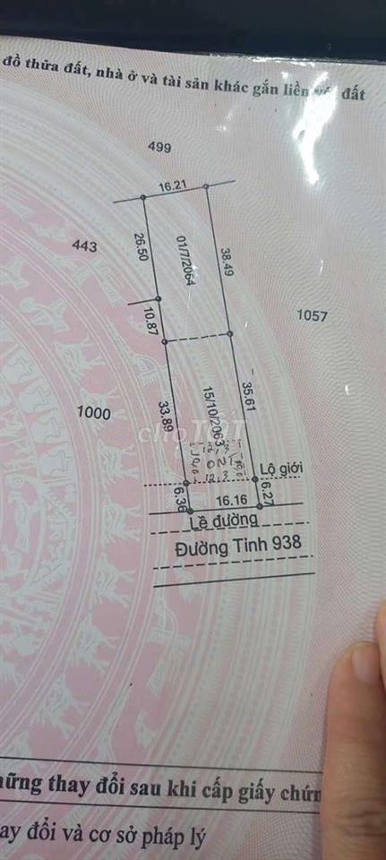 Đất nền thổ cư đường tỉnh 938