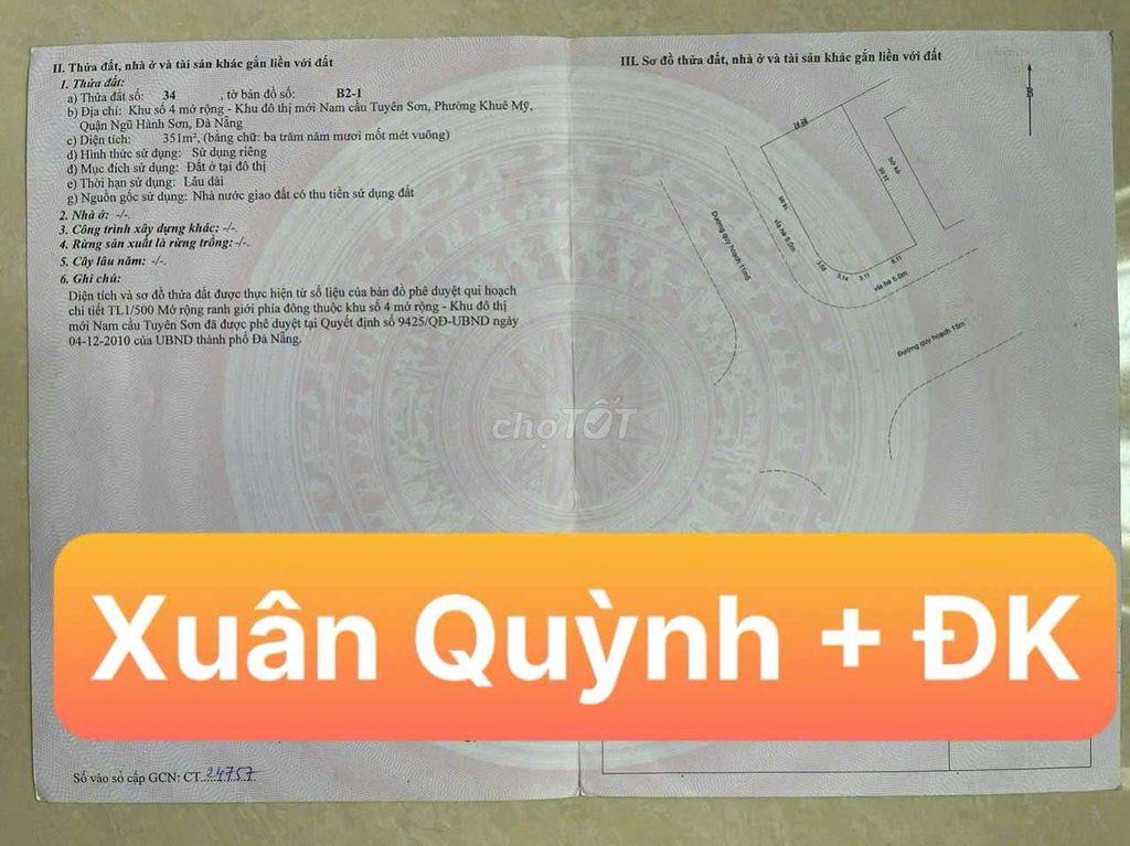 Cho Thuê Đất Ngay Góc Ngã 4 Đoàn Khuê Và Xuân Quỳnh Khu Nam Việt Á