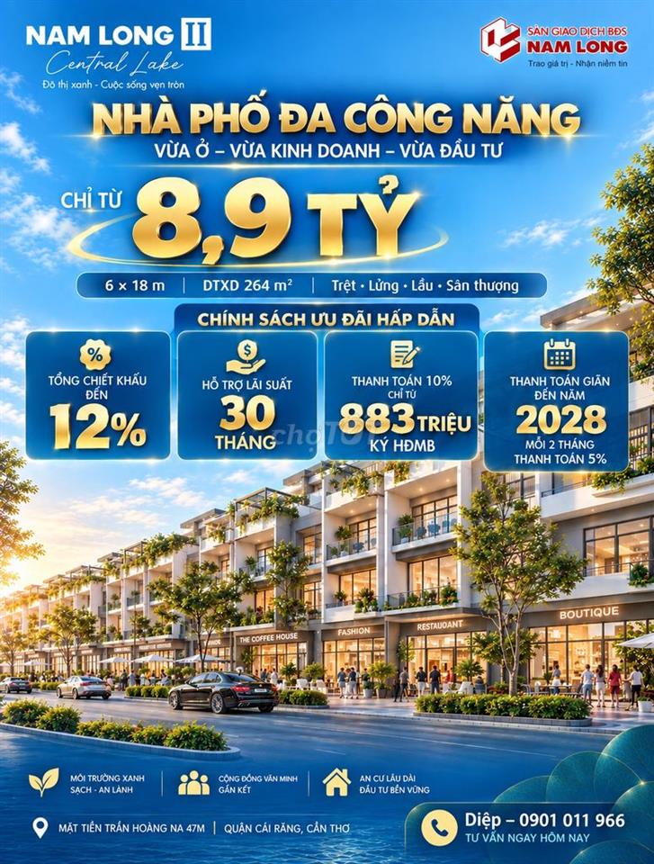 Nhà phố Nam Long II từ 8,9 tỷ: 264m² vừa ở vừa kinh doanh