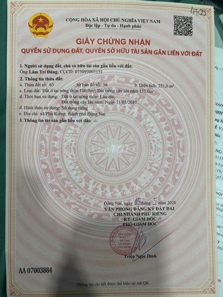 Bán đất Phú Riềng, Bình Phước