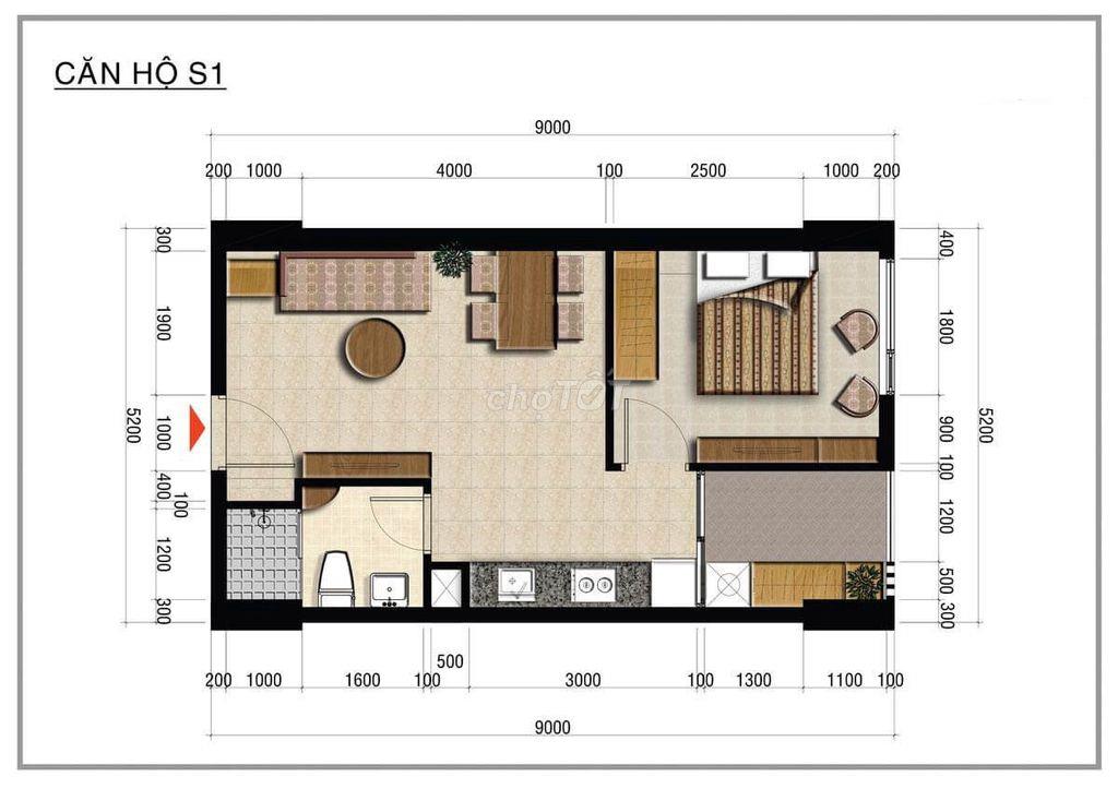 Cho thuê 1PN 45m NTCB Centana Thu Thiêm máy lạnh, máy giặt