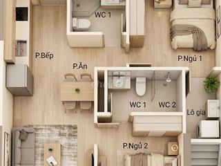 Căn hộ 2 Phòng ngủ 2 WC Vinhomes 59m2 , Chốt nóng giá hời, sẵn sổ hồng