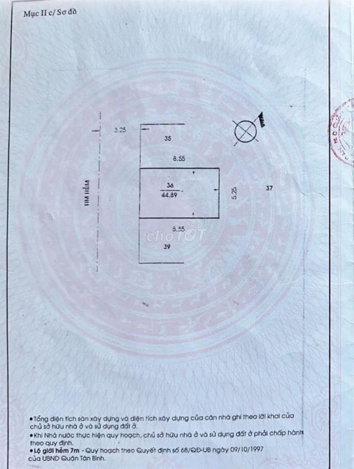 BÁN NHÀ HẺM 128 THIÊN PHƯỚC – PHƯỜNG TÂN HÒA, TP.HCM