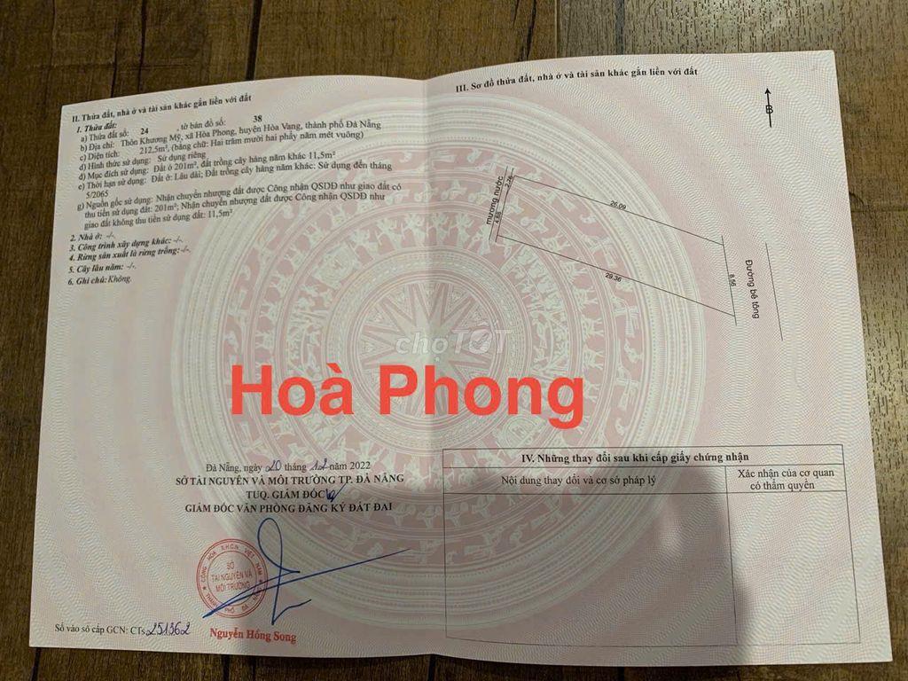 📌📌📌Làm việc trực tiếp giá tốt !!! Bán đất thổ cư Hòa Nhơn Hòa Vang