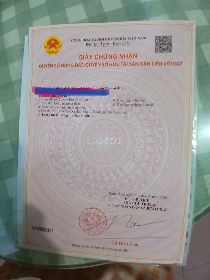 Bán đất gấp, sát bãi tắm Bình Châu - Novaland Hồ Tràm