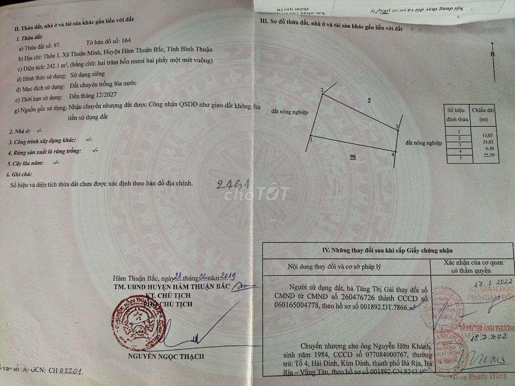 cần bán gấp đất đối diện trường học thuận minh