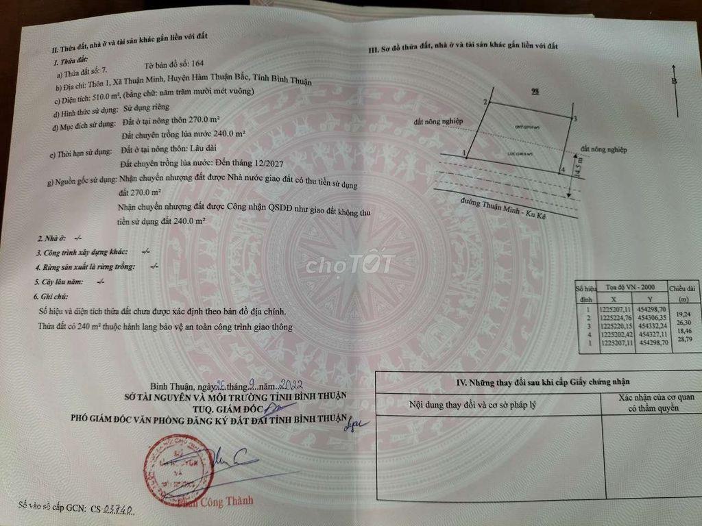 cần bán gấp đất đối diện trường học thuận minh
