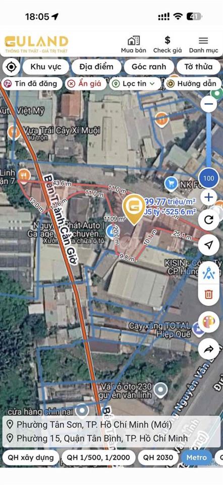 cần bán lô đất 525.6m2 Nguyễn Văn Linh