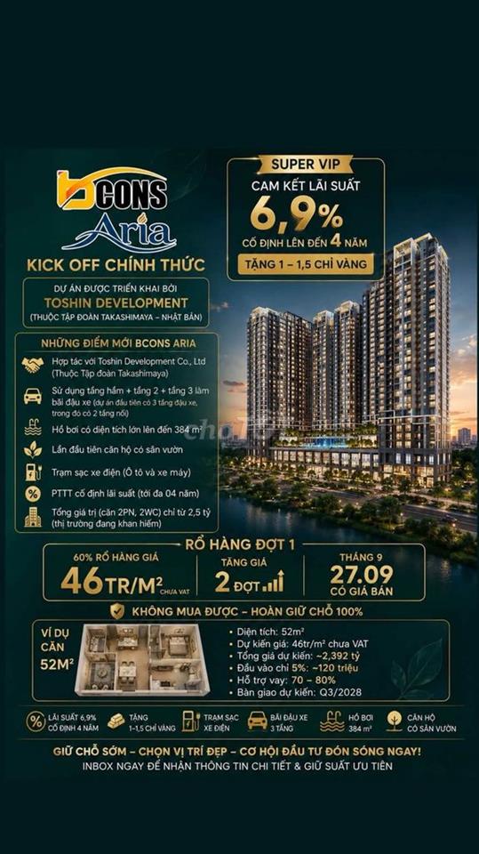 HOT !!! Căn Hộ BCONS ARIA – DỰ ÁN THỨ 23 CỦA TẬP ĐOÀN BCONS 🇻🇳🇯🇵