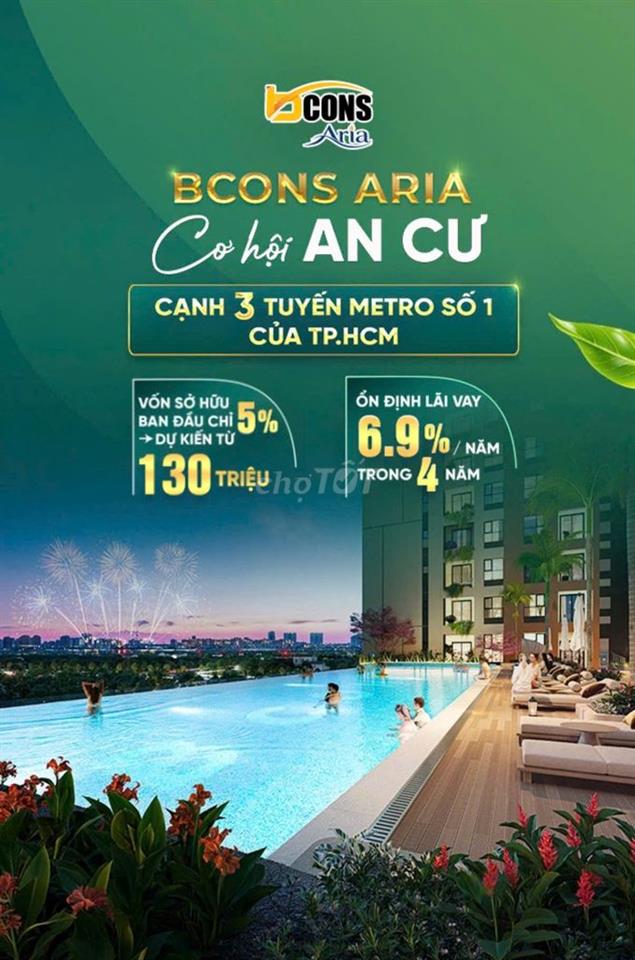 Căn Hộ 2PN-2WC BCONS ARIA Ngay Làng Đại Học TP.HCM chỉ từ 2,5 tỷ 